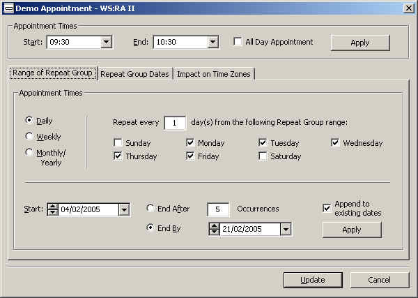 WS:Repeat Appointment Screenshot